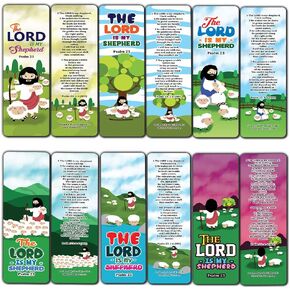 Psalm 23 The Lord is My Shepherd Bookmaks (30-Pack) - Stocking Stuffers for Boys Girls - Children Ministry Bible Study Church Supplies Teacher Classroom Incentives Gift