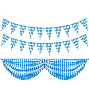 Oktoberfest Fabric Bunting, Oktoberfest Bunting with Oktoberfest Bavarian Pennant Banner for Oktoberfest Party,German Bavarian Beer Festival Decoration Supplies