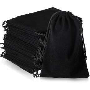 50 PCS Velvet Facs with Drawstrings ، 57 Inting 57 Backed Velvet Jewelry Pouches ، وأكياس الرباط الناعمة لتنظيم الأساور وسماعات الرأس والهدايا والحلوى والأدوات.