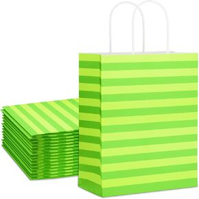 Ecohola 16pcs حقائب الهدايا المتوسطة 4 ألوان أكياس ورقية كرافت مع مقابض كبيرة ، وحفلات الحفلات مع مقابض ليوم عيد الميلاد ، حفل زفاف عيد ميلاد تسوق الطفل وإمدادات الحفلات