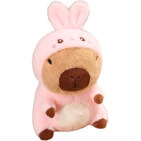 Capybara - بطة محشو بالحيوان Capybara يرتدي زي أصفر بطة أزياء الأقطاب Capybara يرتدي ملابس طيبة لطي