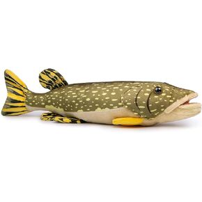 قام Zhongxin بمحاكاة لعبة Pike Northern Pike Plush Plush- 18.5 بوصة عمق LifeLike Ocean Animals Pike Pike Plushie Figur ، دمى فائقة الناعم للأطفال.