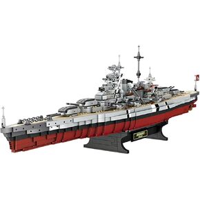 Gonli Bismarck Battleship Building Blocks Set - Germany WW2 Military Building Toys for Boys Age 8-12 - Classic Cruiser Model Bricks - Gifts for Kids and Adults