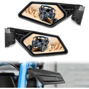 Nilight UTV Side Mirrors Compatible With 2015-2023 Polaris Ranger 1000 Can-Am Defender Maverick Trail Pro-Fit Cage Profiled Tube Adjustable Break-Away Rear View Mirror, 2 Years Warranty