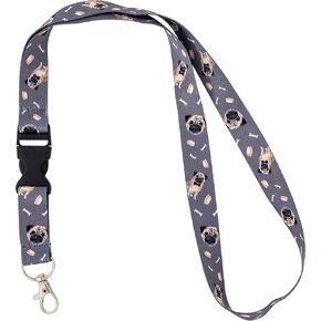 Desert Cactus Pug Dog Bleanyard Badge ID Car Keys Keychain keychain حامل الممرضة الممرضة الطبيب المعلم مكتب القابل للفصل