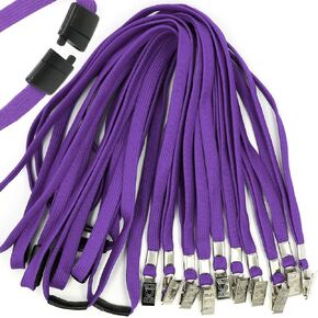 Ollain 25 Pack Flat Breakaway Safety Lanyards لشارات الهوية الحبل السريع مع مقطع (أرجواني)