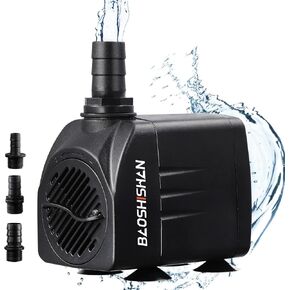 BAOSHISHAN 550GPH Submersible Pump Ultra Quiet Water Pump 2000L/H 30W with 7.2ft High Lift Fountain Pump with 6.5ft Power Cord 3 Nozzles for Fish Tank Pond Aquarium Statuary Hydroponics (550 GPH)