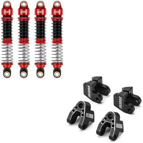 INJORA 59MM Long Threaded Absorber Oil Damper Shocks and Shock Mounts for 1/18 RC Crawler TRX4M Defender Bronco Upgrade