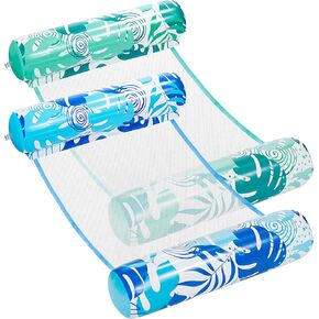 Sloosh 2 Packs Hammock Pool Floats Adults, 4-in-1 Multi-Purpose Inflatable Pool Floats PVC Water Hammock Lounge Floaties
