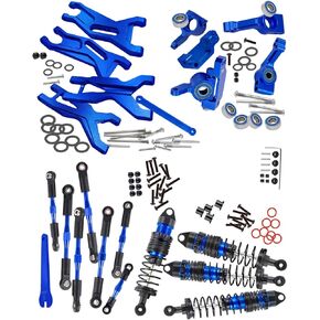 ترقيات جزء ل 1/10 Slash 2WD/SLASH 2WD VX ، سبيكة BIG BORE RC Shocks امتصاص ، ذراع التعليق الخلفي الأمامي ، كتلة العجلات ، كتل التوجيه ، ناقلات محور العزم الخلفي ، وارتباطات الحدبة المقلدة ، الأزرق البحري