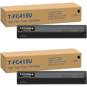T-FC415U Black High Capacity Toner Cartridge T-FC415U-K Compatible with Toshiba e-Studio 2515AC 3015AC 3515AC 4515AC 5015AC Printers | 39,000 Pages , 2 Pack