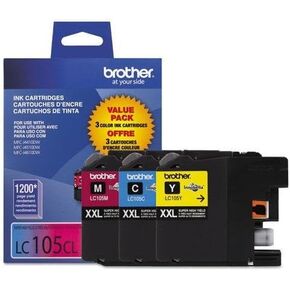 Brother LC1053PKS LC1053PKS, LC-105, Innobella Super High-Yld Ink, 1200 Pg-Yld, CMY, 3/Pk