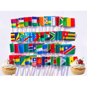100 دولة العلم الوطني كب كيك توببرز لافتة ميني ريفي صغير العالم مسواك العصي عصا الكعكة زخارف مهرجان المهرجان (100pcs)