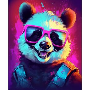 yiyue paint by number for bealder beginns ، diy gift canvas leghs for boys girls ، kit panda ils paint