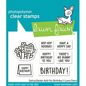 Lawn Fawn LF3661 Spring Basket Add-On: Birthday 2X3 Clear Stamp Set