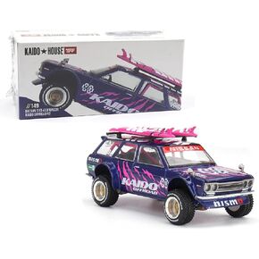Diecast Model Car متوافق مع Kaido House X Mini GT 1:64 Nissan Datsun 510 4 × 4 Wagon Kaido Offroad v2 Purple Limited Edition KHMG149