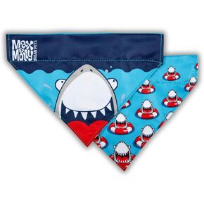 MAX & MOLLY 2-in-1 Bandana no-tie قابلة للانعكاس للحيوانات الأليفة لترابط-تصاميم نابضة بالحياة ، متينة وقابلة للآلة-إكسسوارات النسيج الشريحة للقطط والكلاب-الأنيقة وشاح المريلة ، أسماك القرش ، م/لتر