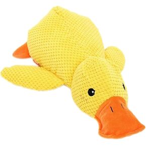 Quack Quack Amplming Duck ، 2025 New Lellow Duck Dog Toy ، حجم كبير بحجم 18 بوصة × 15 بوصة ، لعبة البط الكلاب للكلاب ، لعبة البط مع صوت quacking للأدوان (أصفر)