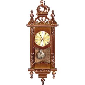 Dollhouse Roman Clock Kids Clock Mini Dollhouse Wood Wall Clock Clocks for Kids Wooden Wall Clock Kid Toy Vintage Dolls Toys for Kids Miniture House Furniture Baby Bell Metal Child