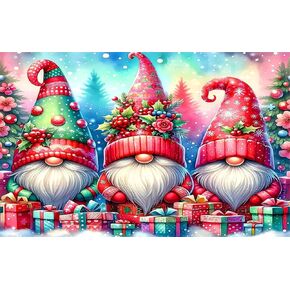 Gnomes Diamond Art Kits for Adults-Round Full Drill Gnome Diamond Painting Christmas Kits for Adults Beginners Round 5D Paint by Diamonds Pictures Gem Art Painting Crafts Kits 11.8x19.7in (30x50cm)