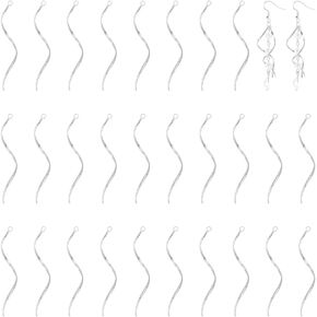 UNICRAFTALE 40Pcs 49mm Twist Bar & Pendants Earrings & Bar Charms Long Strip Pendants Metal Charms for Bracelet & Necklace Jewelry Making