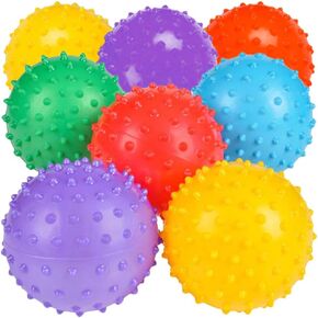 ArtCreativity Inflated Knobby Balls, Pack of 12, Spiky Sensory Bouncing for Autism, ADHD, ADD, Anxiety Relief, Birthday Party Favors, Treasure Box Prizes, 3 Inch for Kids and Adults