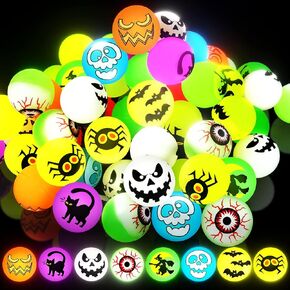 72 Glow in the Dark Halloween Callsy Balls ، 8 Designs Halloween - Toyball Toy for Kids ، Formeen Party Form
