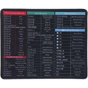 1 PCS Excel Excel Mouse Pad Exel Sheel Sheel Pad Desk Pad Computer Office اختصارات Mousepad مضادة للانزلاق لوحة المفاتيح Expads هدية تقدير الموظف (10.07 "× 8.18")