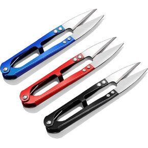 3Pcs Multicolour 4.1 inch Sewing Scissors, Multi-Color Yarn Trimming Clippers, Mini U-shaped Scissors, Cross Stitch Spring Scissors Cutters for Fabric, Art Project, DIY Supplies Cutting Tools