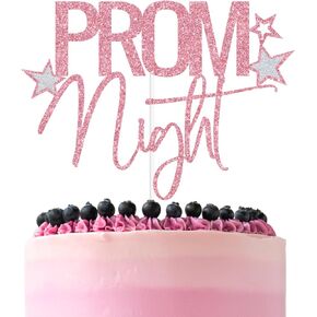 Pink Glitter Prom Night Cake Topper, Prom 2025/Class of 2025/Congratulations, 2025 Graduation Party Decorations Supplies