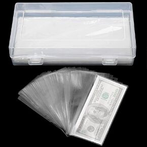 Yasuoa Clear Paper Money حامل مع حالة تخزين ، حامل عملة بلاستيكية للسفر الفواتير ، حامل لوح حماية الفواتير بالدولار ، ألبوم الأوراق النقدية.