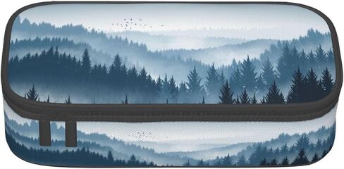 Misty Forest Large Pencil Case, Pencil Pouch With Zipper Compartments Stationery Pencil Bag For Kids Teens Students School Supplies in Kuwait