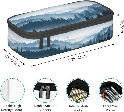 Misty Forest Large Pencil Case, Pencil Pouch With Zipper Compartments Stationery Pencil Bag For Kids Teens Students School Supplies in Kuwait