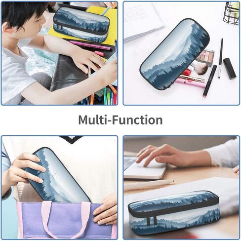 Misty Forest Large Pencil Case, Pencil Pouch With Zipper Compartments Stationery Pencil Bag For Kids Teens Students School Supplies in Kuwait