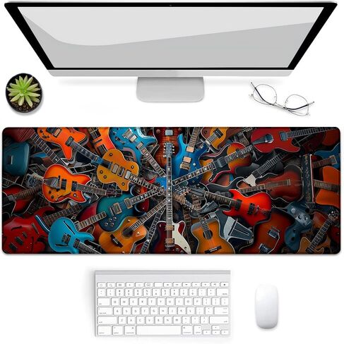 Funny Pug Gaming Mouse Pad, Mouse Pad, Desk Mat, Non-Slip Rubber Base MousePads for Computers Laptop Office School Home Accessories Decor Gifts 31.5" x 11.8" in Saudi Arabia