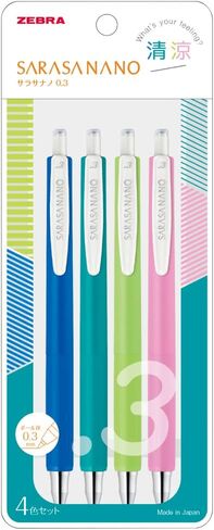 Zebra JJH72-4C-SE GEL PROINT PEN ، ساراسا نانو 0.01 بوصة (0.3 مم) ، مجموعة 4 ألوان ، منعشة in Saudi Arabia