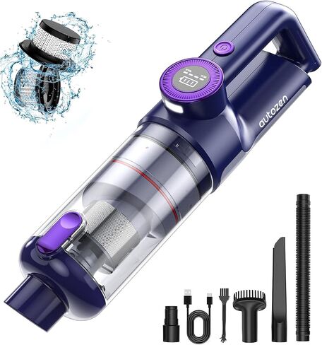 Handheld Vacuum Cordless 17KPa Powerful Suction, Portable 4-in-1 Car Vacuum with LED Display&Light, 2H Fast Charge, Multi-Nozzles for Car Interior Home Cleaning in Kuwait