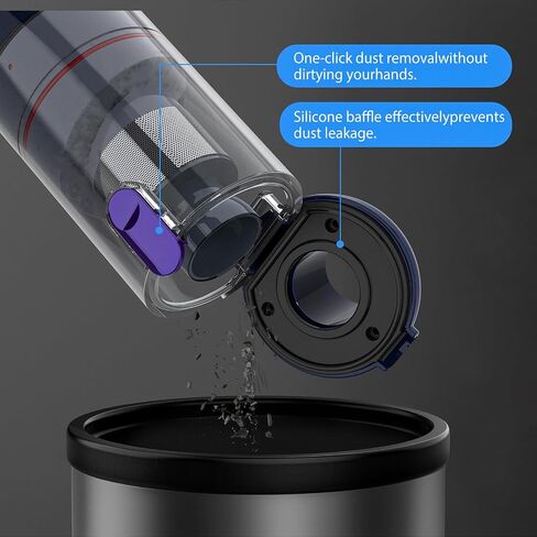 Handheld Vacuum Cordless 17KPa Powerful Suction, Portable 4-in-1 Car Vacuum with LED Display&Light, 2H Fast Charge, Multi-Nozzles for Car Interior Home Cleaning in Kuwait