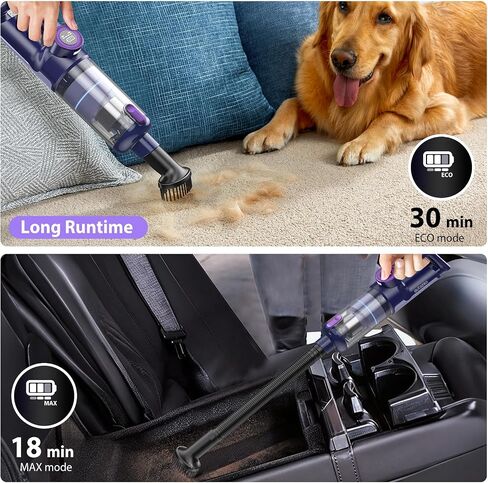 Handheld Vacuum Cordless 17KPa Powerful Suction, Portable 4-in-1 Car Vacuum with LED Display&Light, 2H Fast Charge, Multi-Nozzles for Car Interior Home Cleaning in Kuwait