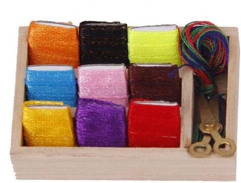 Cutemini Dollhouse Accessories Miniature Sewing Tool Kit 1:12 Sewing Room Accessories Sewing Basket Simulation Model Dollhouse Decorations (C) in Kuwait