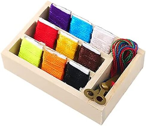 Cutemini Dollhouse Accessories Miniature Sewing Tool Kit 1:12 Sewing Room Accessories Sewing Basket Simulation Model Dollhouse Decorations (C) in Kuwait