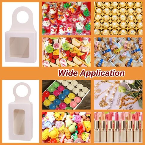 Wine Bottle Box with Window, Foldable Wine Bottle Gift Boxes with Paper Stickers for Hanging Gift Decoration (White) in Saudi Arabia