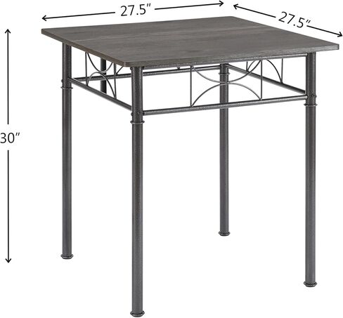 JOIN IRON 3-Piece Kitchen Dining Room Table Set for Small Spaces，Iron Wood Square Table with 2 Chairs for Kitchen Dining Room Furniture in Saudi Arabia
