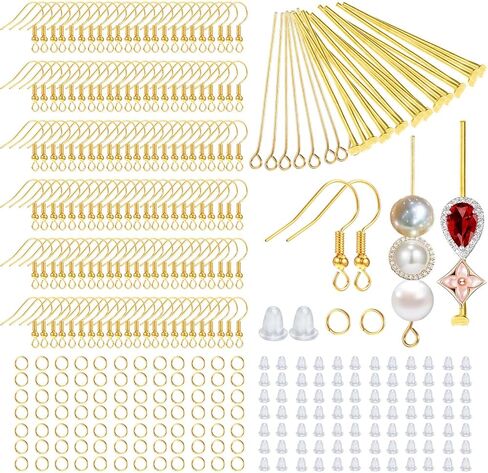 cobee 800 Pcs Earring Hooks for Jewelry Making, Earring Making Kit Stainless Steel Bargain Finds, Hypoallergenic Earring Wires Jump Rings for DIY Jewelry Making Supplies(Silver) in Saudi Arabia