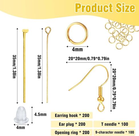 cobee 800 Pcs Earring Hooks for Jewelry Making, Earring Making Kit Stainless Steel Bargain Finds, Hypoallergenic Earring Wires Jump Rings for DIY Jewelry Making Supplies(Silver) in Saudi Arabia