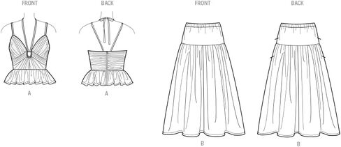 Simplicity SS9958K5 Misses' Fitted Top and Skirt Sewing Pattern Packet, Design Code S9958, Sizes 8-10-12-14-16, Multicolor in Saudi Arabia