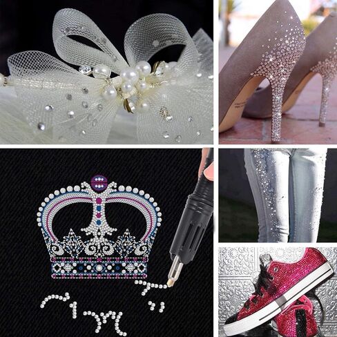 مجموعة Epesl Bedazzler مع أحجار الراين، أداة وضع الأحجار الكريمة الثابتة الساخنة - قلم رسم ماسي، قلم شمع، ملاقط، صينية، فرشاة تنظيف، بلورات أحجار الراين المنتقاة لأحذية الملابس التي تصنعها بنفسك in Kuwait