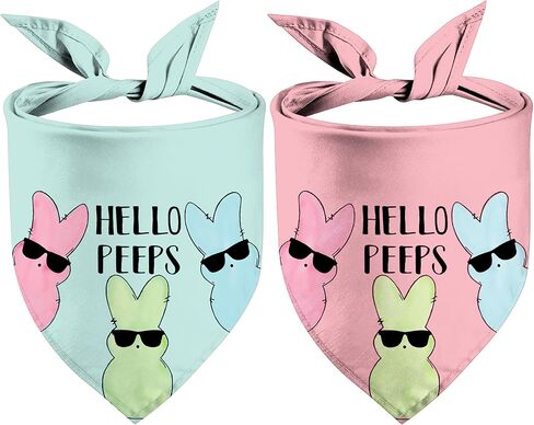 Easter Dog Bandanas, Reversible Shake Your Cotton Tail Dog Kerchief Happy Easter Day Pet Scarfs 2 Pack (06) in Kuwait