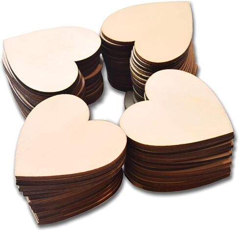 20 Pcs Wooden Hearts for Crafts 4 inch Unfinished Wood Hearts 0.1'' Thickness Heart Shaped Wood Sheets Unfinished Wood Ornaments for Wedding DIY Crafts Painting Burning Engraving Carving Coasters in Saudi Arabia