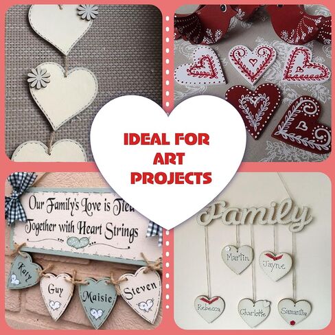 20 Pcs Wooden Hearts for Crafts 4 inch Unfinished Wood Hearts 0.1'' Thickness Heart Shaped Wood Sheets Unfinished Wood Ornaments for Wedding DIY Crafts Painting Burning Engraving Carving Coasters in Saudi Arabia